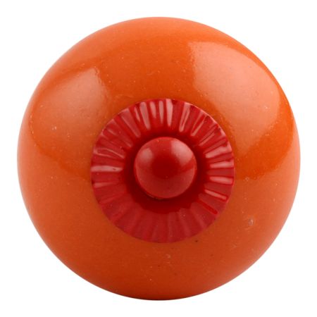 Solid Orange Red Fitting Ceramic Knob